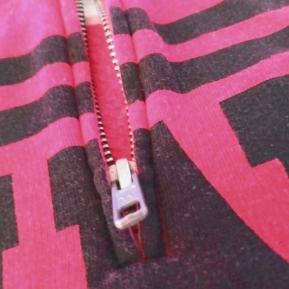 VS Pink M Pink/Black Half Zip Mock Turtleneck Long Sleeve Sweatshirt - Picture 6 of 6